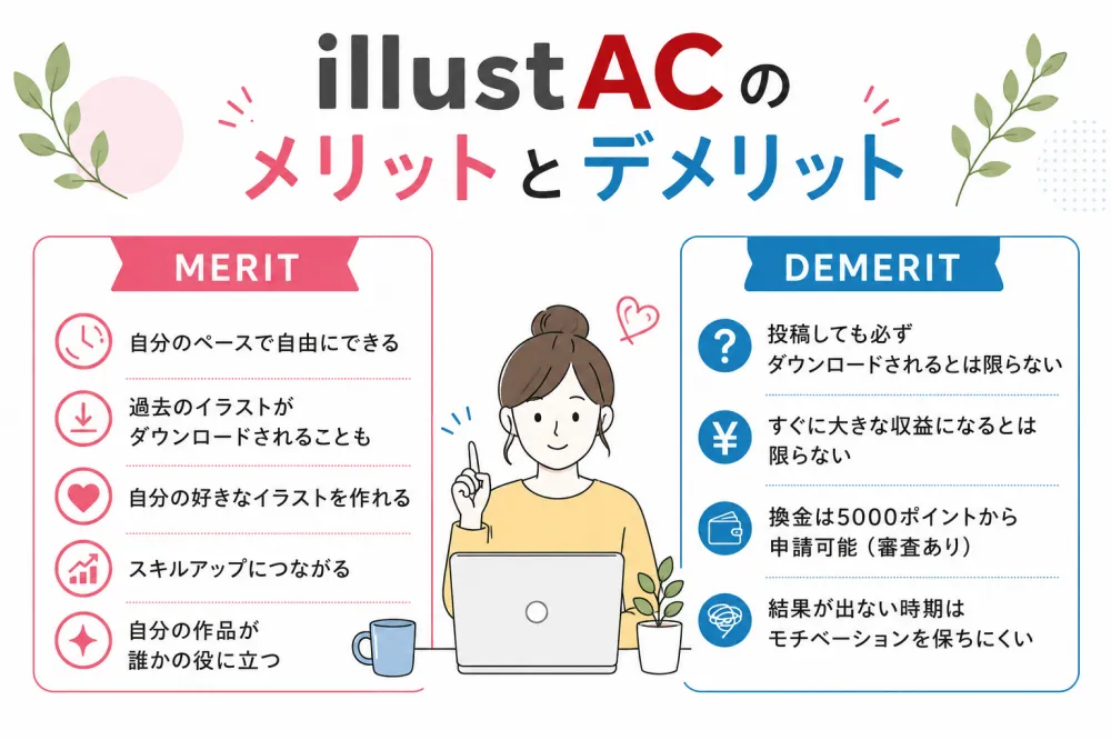 【イラストAC副業】初心者でも稼げる？メリット・デメリットと実体験を解説