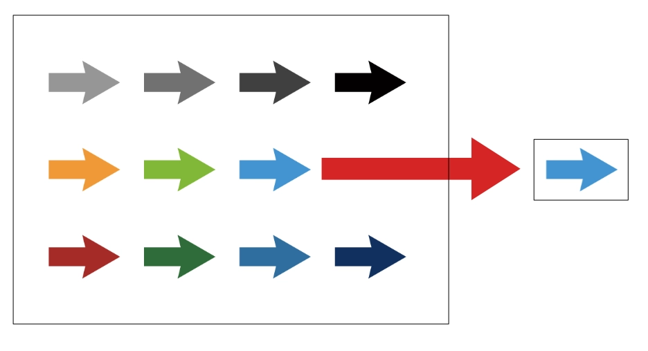 イラストセットから個別に切り出すイメージ