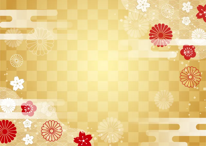 お正月背景 華やか 金屏風 イラスト